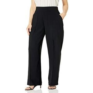 Catherine Catherine Malandrino Straight Leg Pants Slim Mid-Rise Black Medium NEW
